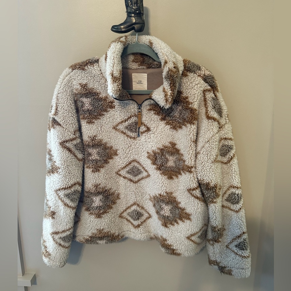 Thread & Supply Aztec Sherpa Pullover Size M